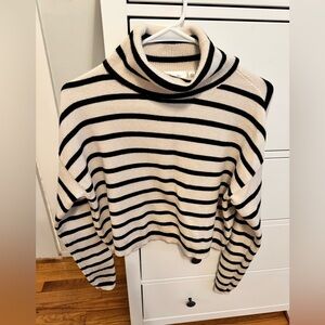 RD Style Cropped Striped Turtleneck